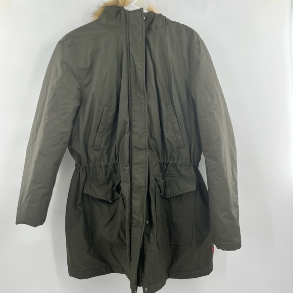 Levi’s faux fur lined jacket size M parka hooded - Picture 8 of 9